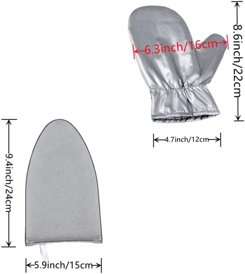 3 Pack Garment Steamer Ironing Gloves Mini Ironing Board Steam Resistant Gloves With Finger Ring Heat Resistant Garment Steamer Gloves For Garment...