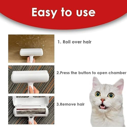 Pet Hair Remover -Cat and Dog Hair Remover for Couch Lint -Roller for Pet Hair - Furniture, Carpet, Car Seat, Reusable Pet Hair Roller with Self-C...