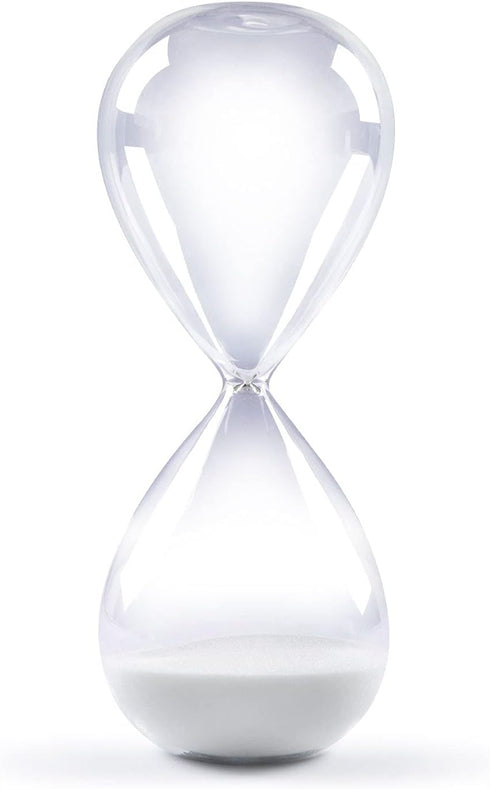 SWISSELITE Hourglass Sand Timers, Hourglass Sand Clock Inspired Glass for Home, Desk, Office Decor (8Inch-30Mins Lucent White)...