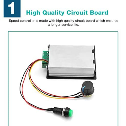 PWM DC Motor Speed Controller, Motor Speed Regulator Power Controller 6-60V 12V 24V 36V 48V 30A with LED Digital Display Slow Start/Stop Revolving...