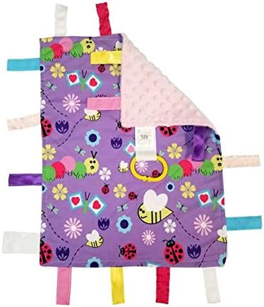 Lovey Sensory Tag Toy Garden Flowers Butterflies Blanket...