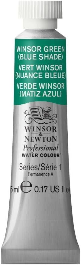 Winsor & Newton Professional Water Colour Paint, 0.17-oz Tube, Winsor Green Blue Shade...