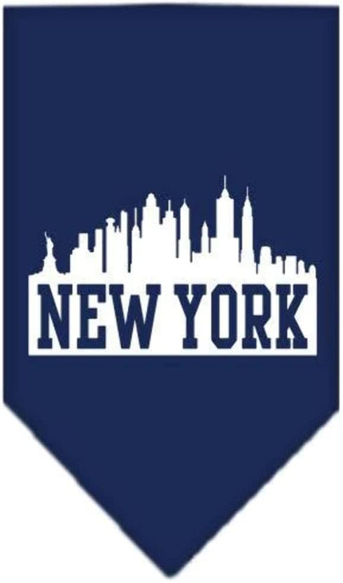 Mirage Pet Products New York Skyline Screen Print Bandana, Large, Bright Pink...