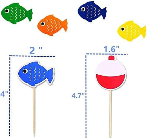 JeVenis The Big One Cake Topper Fishing Cupcake Topper Ofishally One Cupcake Topper Fishing Decoration Supplies...