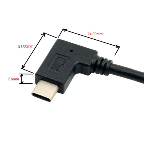 NFHK Reversible USB 3.1 USB-C Angled to 90 Degree Down Angled A Male Data Cable for MacBook & Tablet & Mobile Phone...