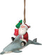 Cape Shore Jolly Santa Riding Dolphin Christmas Holiday Ornament...