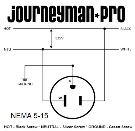 Journeyman-Pro 515CV-LIT Lighted 15 Amp 120-125 Volt, NEMA 5-15R, 2Pole 3Wire, Straight Blade, Female Plug Replacement Cord Connector Outlet, Comm...