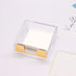 Clear Acrylic Body Bright Yellow Gold Tone Sticky Memo Pad Holder N Pen Holder Set for Office School Home Desk Organizer Supplies...