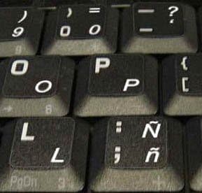 Spanish Latin American Keyboard Stickers Transparent Background White Lettering for LAPTOPS PC Any Computer Desktop...