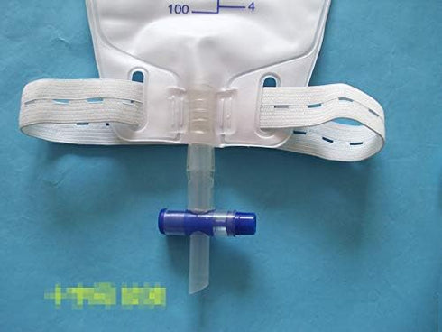 Easy-Tap Leg Bag Urinary Drainage Bag, 750ml, 30 Inch PVC Extension Tubing, Anti-Reflux Valve, Cloth Straps, Easy Flip Drain (Pack of 3)...