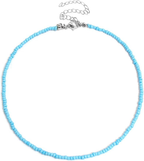 Yalice Boho Choker Necklace Chain Rice Beaded Necklaces Jewelry for Women and Girls...