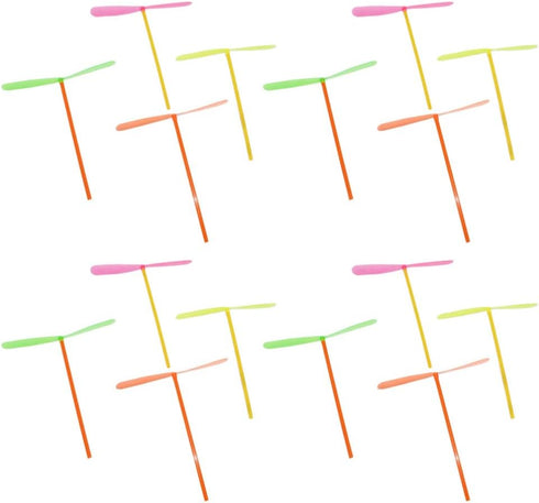 Kisangel Dragonfly Action Figure 40Pcs Plastic Dragonfly Toy Dragonfly Hand Rub Plastic Propeller Bamboo Dragonfly Copter for Outdoor Indoor (Rand...