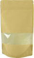 50 Rice Paper Stand-up Zip Pouch with Window (Medium, Natural Kraft)...