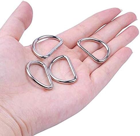 DNHCLL 50 Pcs 1/2 Inch Metal Nickel Plated Multi-Purpose D Ring,for Hardware Bags Ring Hand DIY Accessories...