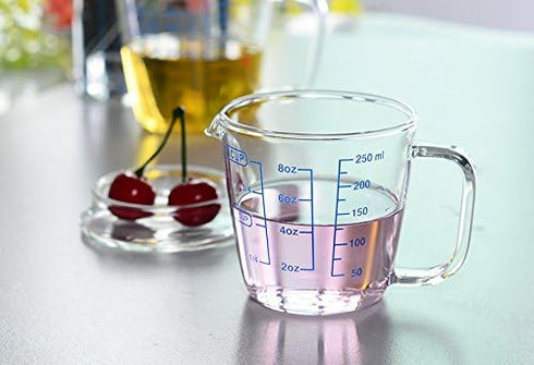 Rocaware 1 Cup Borosilicate Glass Measuring Cup with 50ML Intervals Scale New Kitchen Accessories Easy Measure Liquid Powder Milk Cups...