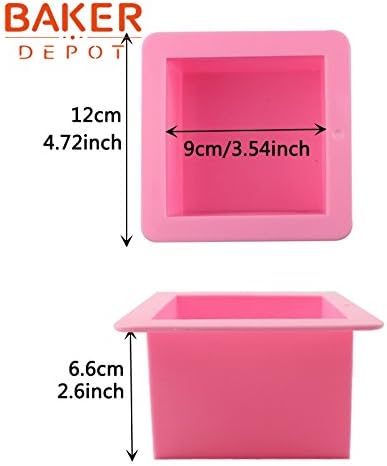 BAKER DEPOT 500ML Silicone Mold for Handmade Soap Mold Toast Mold Bread Mould, Set of 2...