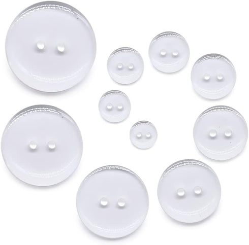 SEMINI Mixed Size 8mm-25mm 280Pcs Black/White/Transparent Resin Buttons Small Big 2 Holes Buttons Craft Buttons for Sewing,Women Men Children Clot...