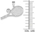 Sports Charms Sterling Silver Smashing Racquet and Ball Charm Tennis Pendant...