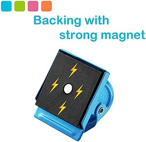 Magnetic Clips-Magnetic Hooks Strong Refrigerator Magnets Whiteboard Wall Fridge Magnetic Memo Note Clips-Multicolor (Orange 4pcs)...