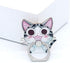 4Pcs Phone Ring Holder Stand, Cute Dogs Cats Butterfly Animal 360 Rotation Finger Ring Grip Kickstand Mount for Cellphones and Tablets (Cats Ring)...