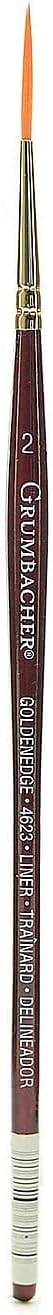 Grumbacher Goldenedge Golden Toray Liner Watercolor Brush, Synthetic Bristles, Size 2 (4623.2)...