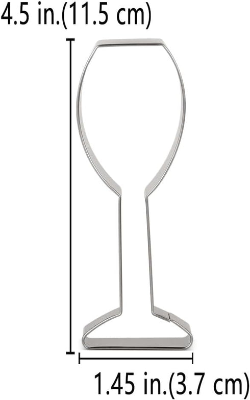 LILIAO Champagne Glass Cookie Cutter Wedding Fondant Biscuit Cutter - 1.5 x 4.5 inches - Stainless Steel...