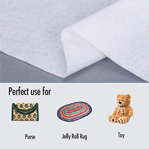 Zipcase On-A-Roll Upholstery Needle-Punched Cotton Batting for Jelly Roll Rugs, Purses, 2-1/4 inches by 50 Yards...