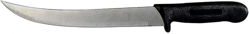12” Cimiter Knife - Cozzini Cutlery Imports - Curved Blade Black Handle Butcher & Meat Knife (Black)...