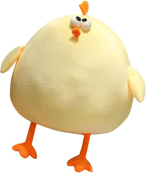 Funny Fat Chicken Plush Pillow 17.7", Super Soft Simulation Mother Hen Doll, Cute Plush Chicken Pillow, Chicken Plush Neck Pillow,Yellow Chicken S...