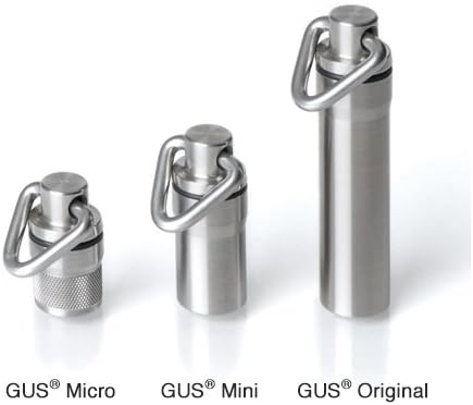 GUS Mini Pill Fob, Made in USA, Stainless Steel Keychain Pill Holder, Emergency Aspirin Holder, Compact Design...