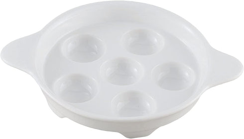 Maine Man Footed Escargot Plate with Handles, Fine White Porcelain, 6.5-Inch...