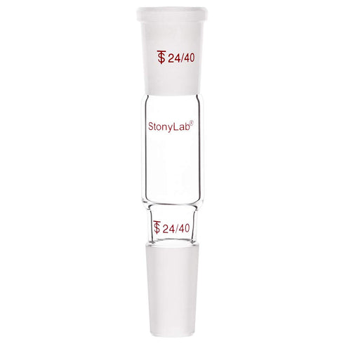 stonylab Glass Straight Connecting Adapter, 70mm from 24/40 Outer Joint to 24/40 Inner Joint for Laboratory Lab Supply, Borosilicate Glass...