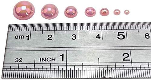 Chenkou Craft 3000PCS 1 Box Pink Round Flatback Imitation Half Pearls Bead Loose Beads Gem (Pink)...