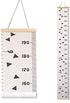 Kids Growth Chart, Wood Frame Fabric Canvas Height Measurement Ruler from Baby to Adult for Child's Room Decoration 7.9 x 79in (7.9 x 79in, Triang...