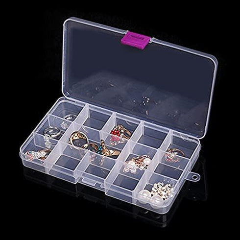 OriGlam 1pcs 17x10CM Plastic Organizer Storage Box with Adjustable Dividers, Jewelry Storage Container Box for Office Supplies Beads Crafts Fishin...