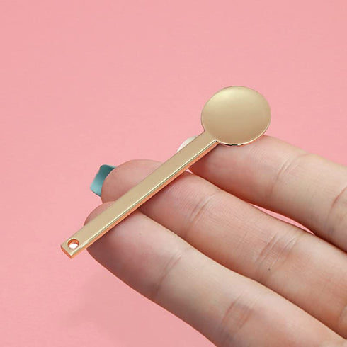 3Pcs Round Metal Cosmetic Spoon Spatulas Makeup Spatula Eye Cream Spoon Beauty Scoop Mini Spoon Makeup Beauty Spoons Mini Cosmetic Skincare Spatul...