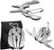 Mini Keychain Set - 6-in-1 Multitool Plier, Adjustable Wrench & Carry Case - Multifunctional All In One - Wire Strippers, Phillips Screwdriver, Kn...