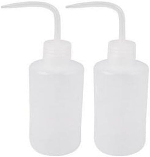 2Pcs 150ml 5oz Safety Wash Bottle with Bent Tip Narrow Mouth Plastic Squeeze Watering Containers Label Tattoo Wash Bottle...