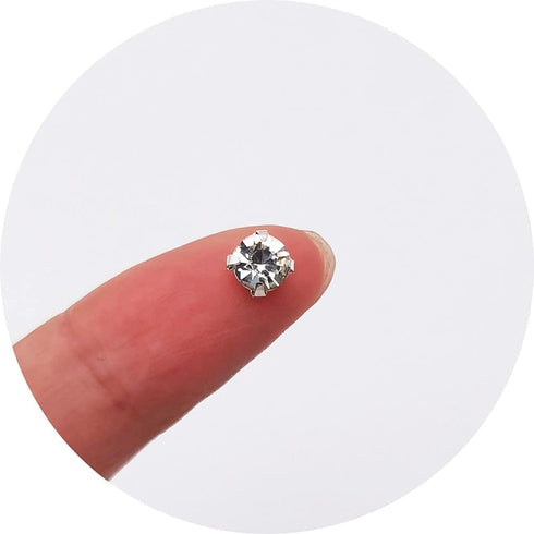 INSPIRELLE 5mm Clear White 864pcs Crystal Glass Sew on Silver Claw Rhinestones for Crafts Clothes Wedding Dress (6 gros)...