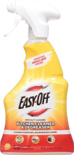 Easy-Off Specialty Kitchen Degreaser Cleaner, Clear, Lemon, 16 Fl Oz...