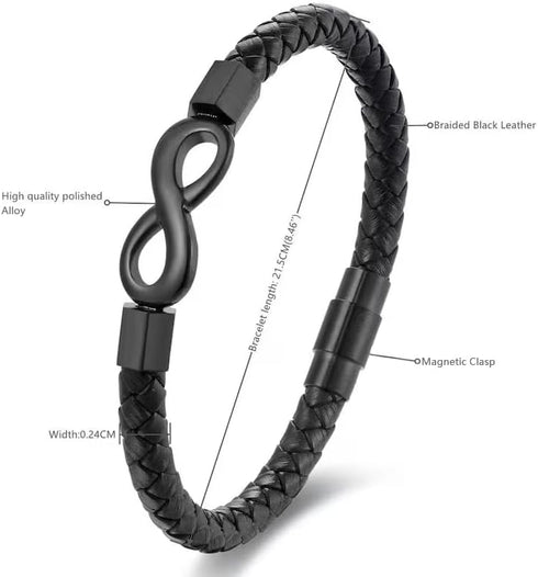 LIU JUN To My Man Bracelet For Men, Infinity Leather Braided Husband Birthday Inspirational Gifts From Wife I Love You Forever And Always Handmade...