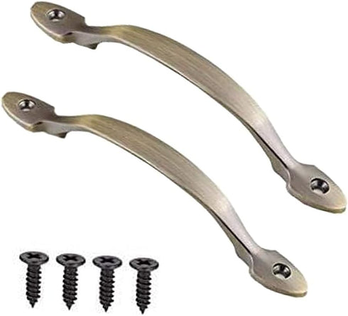 2 Pcs Pulls Gate Handle Kitchen Cabinet Handles Surface Polished Antique Ring Pulls Wardrobe Door Pull Handle with Screws for Cabinets...