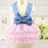 Dog Clothes Small Dogs Harness Leash Yorkie Dresses for Girl Pink Blue Outfits Cute Dog Dress XS...