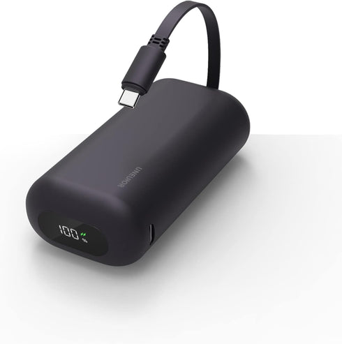 Portable Charger with Built-in USB-C Cable,10000mAh 18W PD Fast Charging Power Bank.Ultra-Compact Battery Pack Compatible with iPhone 15,15 Plus,1...