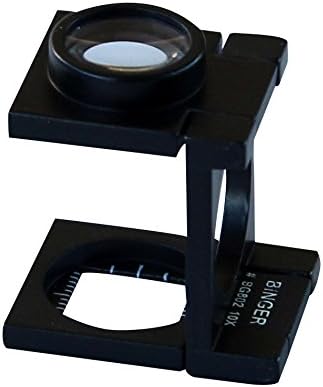 Binger 10x Compact Metal Folding Magnifier Optical Glass Linen Tester Promotion Folding Loup...