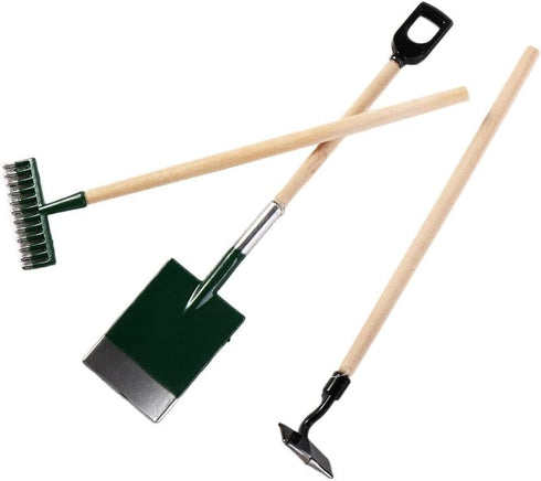 Miniature Dollhouse Garden Tools 3PCS Mini Doll House Working Accessories, 1:12 Scale Dollhouse Miniature Shovel Hoe and Pitchfork...