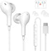 USB C Headphones,Type C Earphones with Microphone Volume Control,Magnetic Wired Earbuds HiFi Stereo,USB C Earphones with Noise Isolating for Samsu...