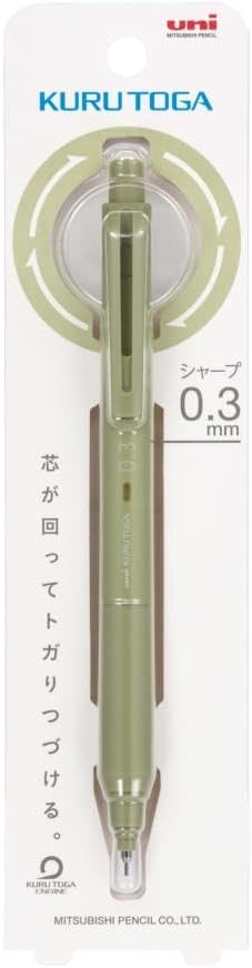 uni Kurutoga KS 0.3mm Mechanical Pencil Herb Green (M3KS1P.76)+uni Mechanical Pencil Lead,The Uni Smudge-Proof Leads 0.3mm HB 3 Set Sticky Notes...
