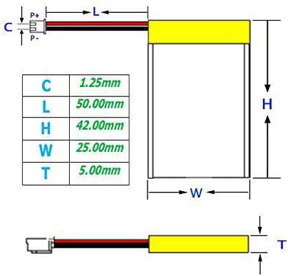 Be oneself 3.7V 500mAh Lithium Polymer mini rechargeable battery 472540 Li-ion Li-Po for #1118 keychain camera...