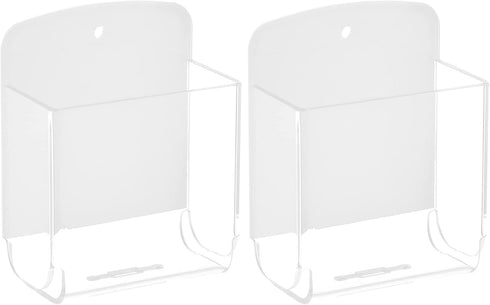 Cosmos Pack of 2 Acrylic Remote Control Holder Adhesive Wall Mount Phone Holder Wall Mount Organizer Media Storage Box Phone Charging Storage Box ...